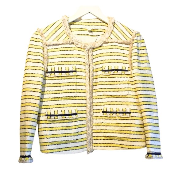 Veronica Beard Talie Jacket Tweed Blazer Off White Yellow. Size 8 - Picture 4 of 7